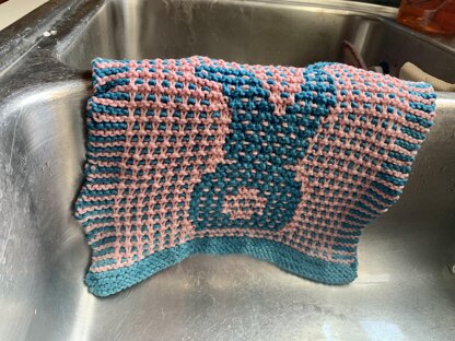 Mosaic Bunny Butt Dishcloth