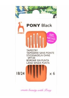 Pony Black hypoallergenic yarn darning needles with white eye pack of 5 -  8901003108316