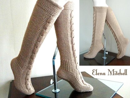 Knitting PATTERN Socks Leg Warmers Women Slippers