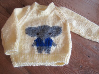 Baby Elephant Motif Jumper