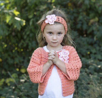 Flower Friendly Sweater & Headband in Cascade Yarns Cherub Aran & Cherub Aran Multis- A290 - Downloadable PDF