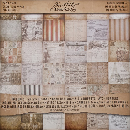 Advantus Idea-Ology Paper Stash Double-Sided Paper Pad 12"X12" 36/Pkg - French Industrial