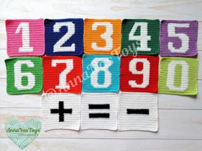 Numbers (0 till 9) and sing (+,-,=)