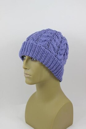 Chunky Double Twist Cable Beanie Hat