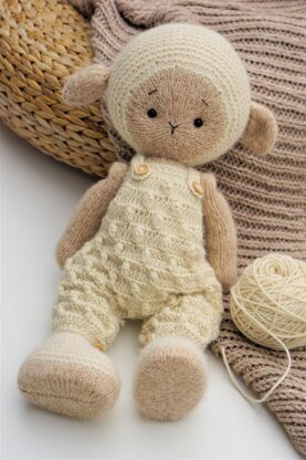 Crochet Pattern Bobble overalls for toys