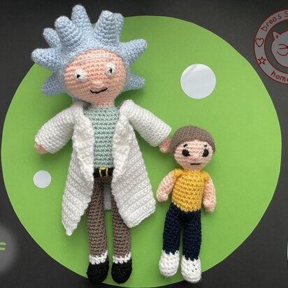 Scientist and Grandson amigurumi