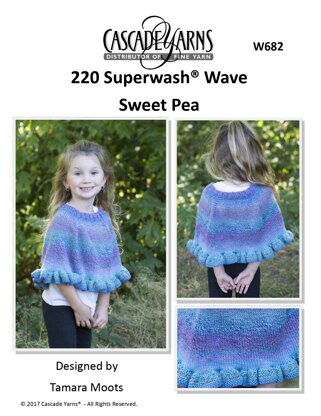 Sweet Pea Cape in Cascade 220 Superwash Wave - W682 - Downloadable PDF