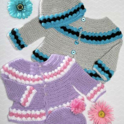Crochet Cardigan and Cap Set in Premier Yarns Anti-Pilling Everyday Baby - Downloadable PDF