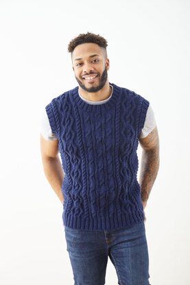 Mens Sweater and Hat in King Cole Big Value Aran - P6190 - Leaflet