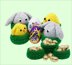 Chick, Bunny, Baskets for Easter chocolate eggs