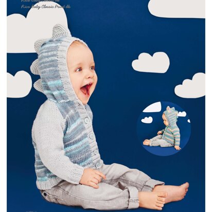 Dinosaur Hoodies in Rico Baby Classic DK & Baby Classic Print DK - 609 - Downloadable PDF