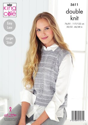 Waistcoat & Slipover in King Cole Island Beaches DK - 5611 - Downloadable PDF