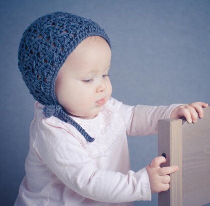 Diagonal Spike Stitch Baby Bonnet