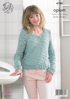 Sweater and Cardigan in King Cole Opium - 4180 - Downloadable PDF