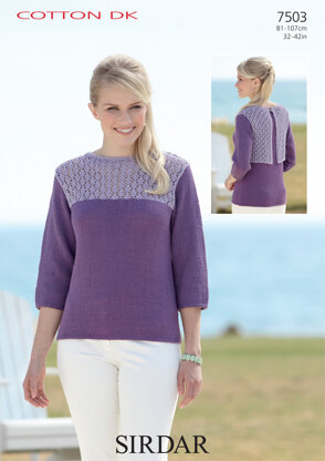 Women's Top in Sirdar Cotton DK - 7503 - Downloadable PDF