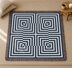 Optical Illusion Blanket C2C CROCHET PATTERN 53×53 inches Deep Blue Mosaic Afghan