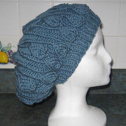 Canterbury Bells Slouch Hat Cap Tam - knitting pattern