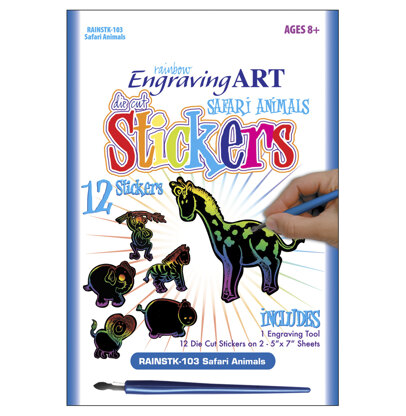 Royal Brush Rainbow Foil Engraving Art Stickers - Safari Animals
