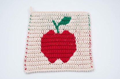 Apple Mosaic Crochet Dishcloth