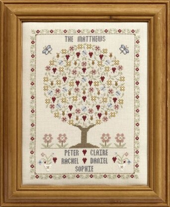 Historical Sampler Company Butterfly & Bee Family Tree - Downloadable PDF