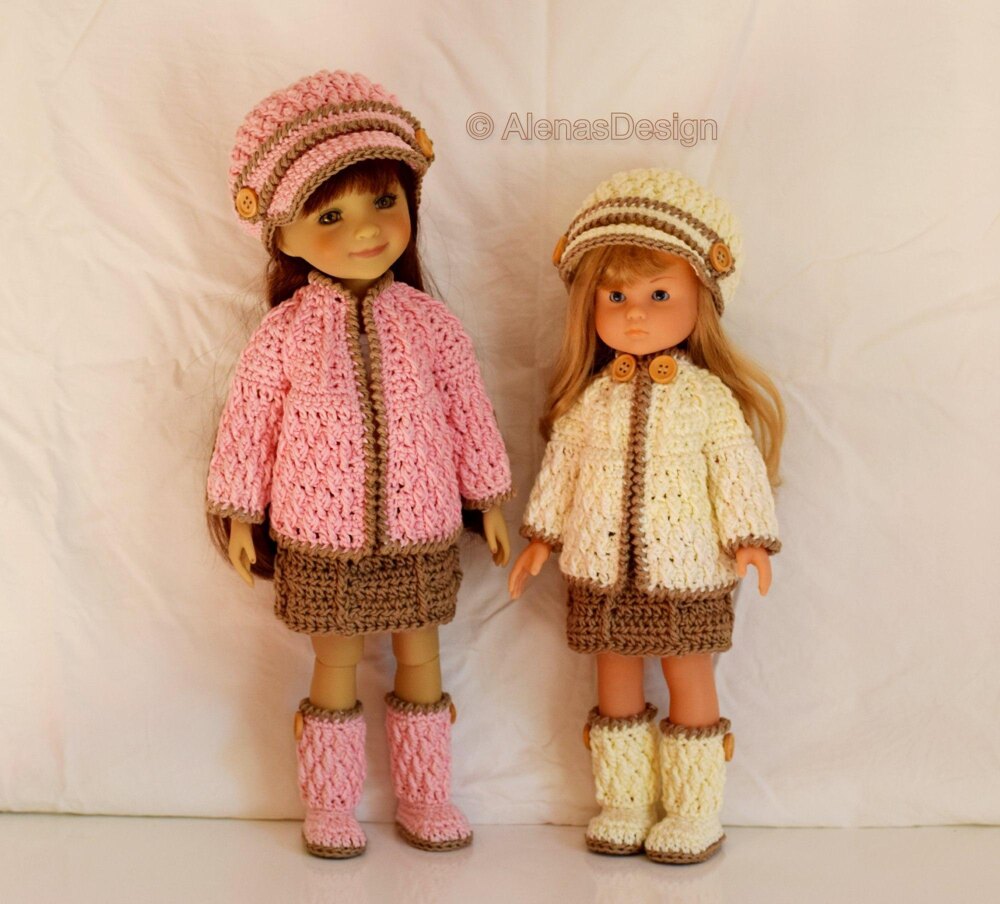 13 and 14.5 Doll Crochet Patterns 4 PC Set - Alena's Design