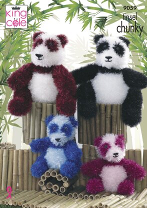 Panda Toys in King Cole Tinsel Chunky - 9059pdf - Downloadable PDF