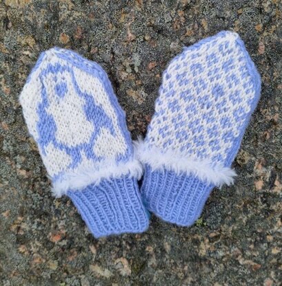 Baby penguin mittens