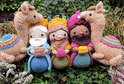 Nativity Scene Mary Joseph Jesus Donkey Sheep Melchior Balthasar Gaspar Camel Krippe Manger amigurumi three Magi