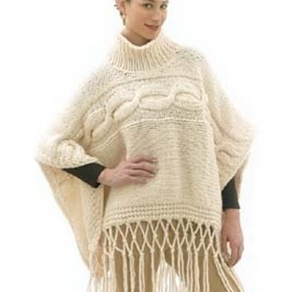 Fisherman's Poncho in Lion Brand Wool-Ease Thick & Quick - 40490 - knitting pattern