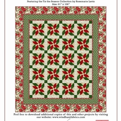 Windham Fabrics Christmas Poinsettias - Downloadable PDF