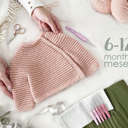 Size 6-12 months -CUDDLES Crochet Baby Sweater