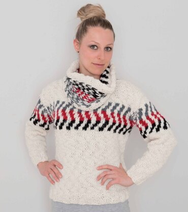Sweater and Cowl in Rico Fashion Classic Flame - 293 - Downloadable PDF