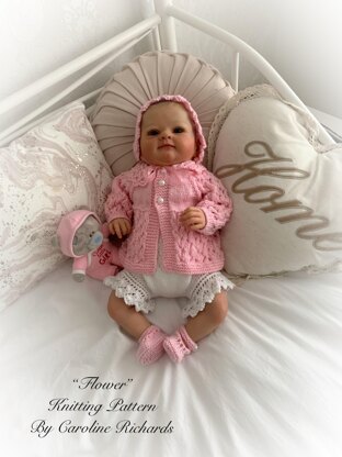 Flower cardigan and bloomers set