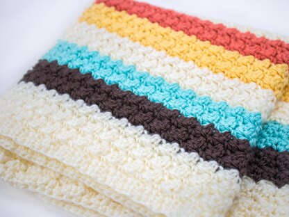 Modern Fall Wattle Stitch Crochet Blanket