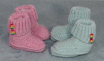 Baby Simple 2 Button Circular Booties