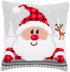 Vervaco Santa in a Plaid Hat Cushion Front Chunky Cross Stitch Kit - 40cm x 40cm