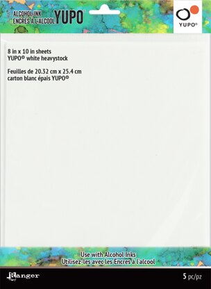Ranger Tim Holtz Alcohol Ink White Yupo Paper 144lb 5/Pkg - 8"X10"