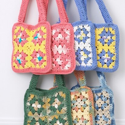 Granny Square Bag in Bernat Handicrafter Cotton Solids