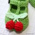 T-strap Cherry Baby Booties