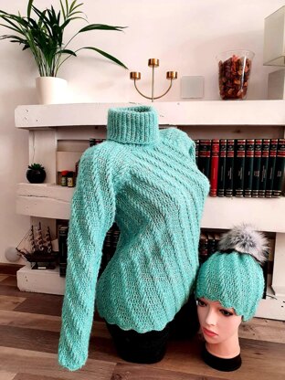 Crochet sweater with hat