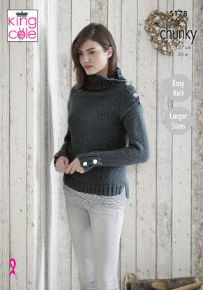 Sweaters & Hat in King Cole Timeless Chunky - 5178 - Leaflet