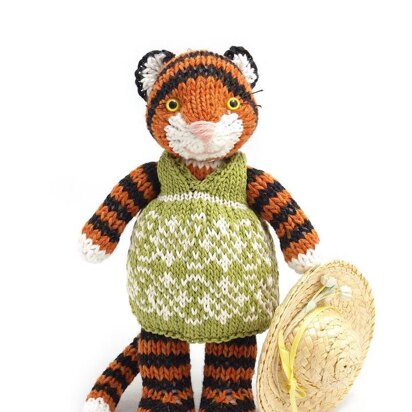 Tiger with Dress - knitting pattern