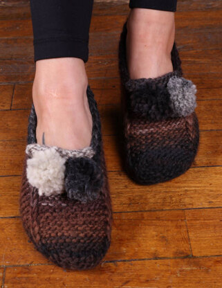 Slipper Socks in Plymouth Yarn Gina Chunky - F736 - Downloadable PDF