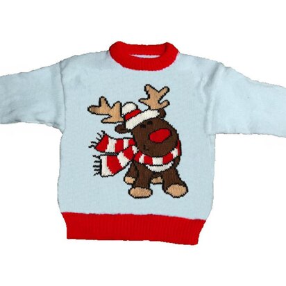 Christmas Rudolph Reindeer Jumper / Sweater Knitting Pattern #31