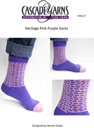 Pink Purple Sock in Cascade Heritage - FW117 - Free PDF