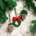 Xmas Wreath and Pine Cone Charm