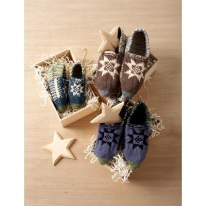 Fair Isle Slippers in Bernat Super Value