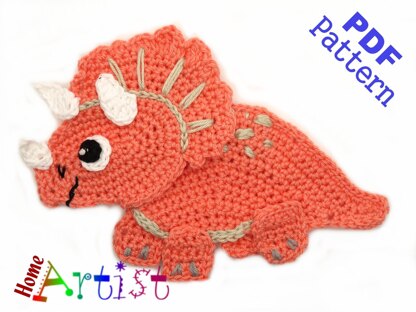 Triceratops Dino Applique