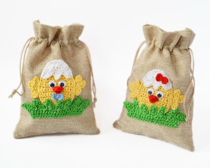 Baby Chicks. Crochet Applique. Little Chicken Embellishment