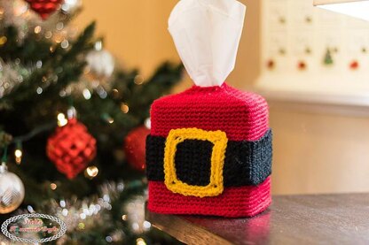 Santa Belt Tissue Box Cover